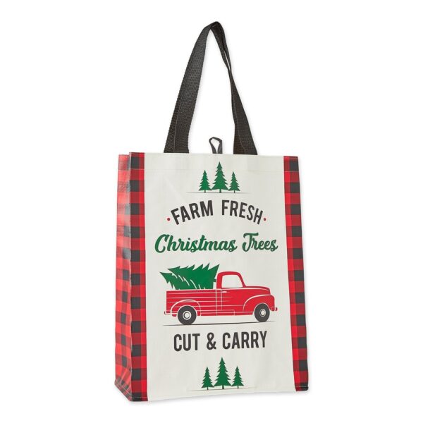 red truck merry christmas tote