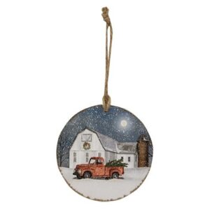 vintage red truck ornament